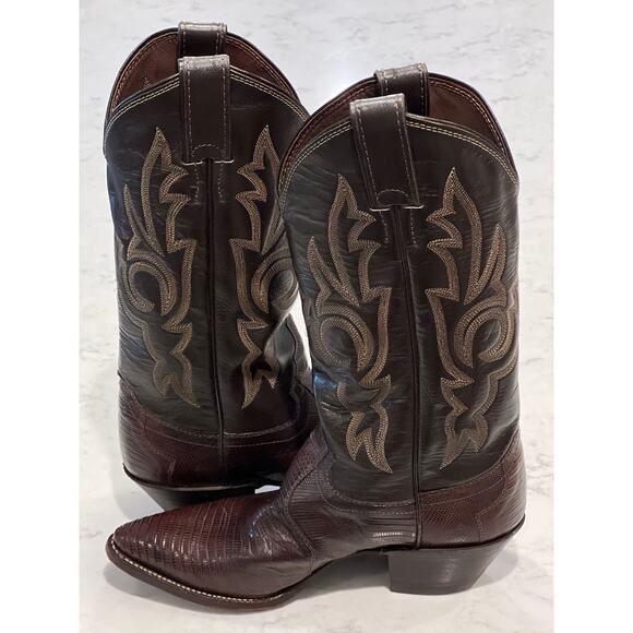 Justin Boots Dark Brown Ankle Boots - Picture 6 of 11